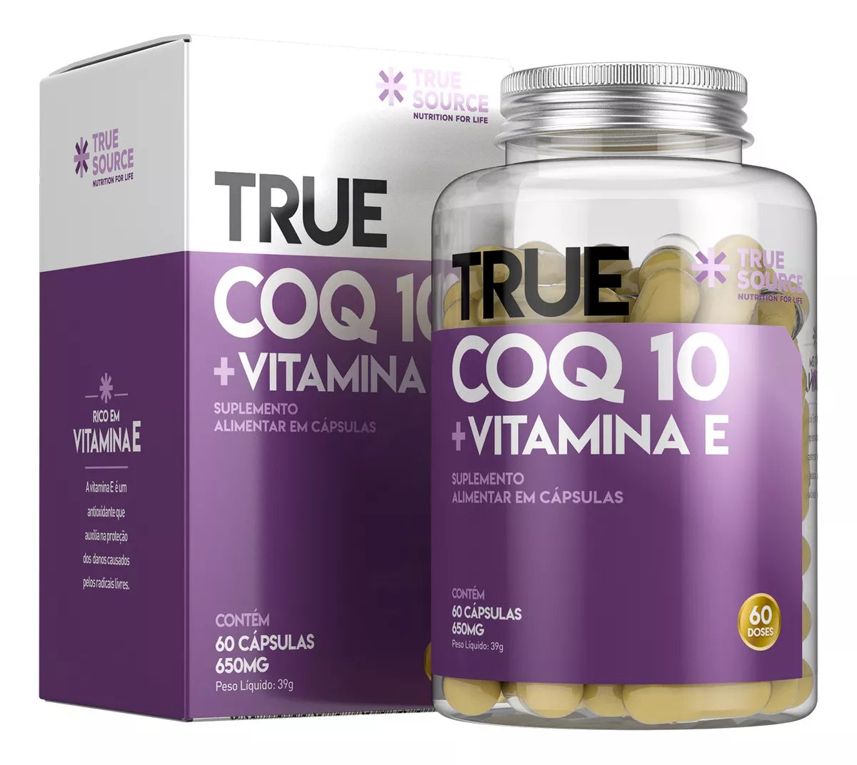True COQ10 Ubiquinol True Source 60 Cápsulas (30g)